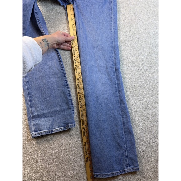 Levi's Jeans Women 27x32 Blue Denim RIBCAGE BOOT Western Cowgirl Preppy Stretch - Picture 8 of 9